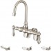 Water Creation F6-0015-02-CL Vintage Classic Adjustable Spread Wall Mount Tub Faucet with Gooseneck Spout and Swivel Wall Connector - B008S9Y6VY